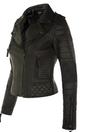 Black Leather Quilted Brando Biker Jacket, Image 2 of 4