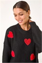 Black Heart Detail Knit Jumper, Image 1 of 5
