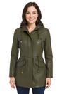 Green Leather Hooded Parka Jacket-Cairns, Image 1 of 6