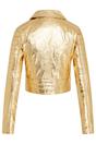 Gold Cropped Brando Leather Biker Jacket, Image 5 of 7