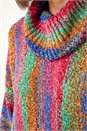 Multi  Boucle Stripe Cowl Neck Jumper, Image 5 of 5