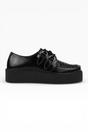 Black TUK Footwear Black Viva High Creeper Leather Goth Shoes, Image 1 of 7