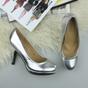 Silver AJVANI Silver High Heel Court Shoes, Image 4 of 6