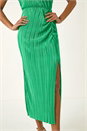 Green Plisse Cowl Back Midi Dress, Image 5 of 5