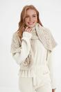 Beige Chunky Cable Knit Winter Scarf, Image 1 of 3