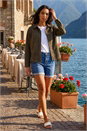 Khaki Faux Suede Cut Out Shacket , Image 3 of 4