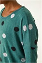 Green Spot Print Snit Top, Image 5 of 5