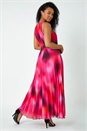 Pink Petite Halterneck Pleated Maxi Dress, Image 3 of 5