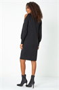 Black Dusk Sparkly Split Sleeve Jumper Dress, Image 4 of 5