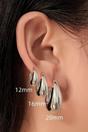 Silver Mia Gioielli Silver Chunky Huggie Hoops Statement Earrings, Image 1 of 3