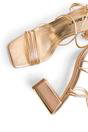 Gold Taryn Gold Knotted Upper Block Heel Sandals, Image 4 of 4