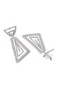 Silver Shimmering Geometric Dangle Earrings, Image 3 of 4