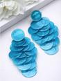 Blue AVANT-GARDE PARIS Blue Natural Shell Disc Cascade Drop Earrings, Image 3 of 3