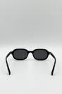 Black Retro Rounded Square Sunglasses In Black, Image 5 of 5