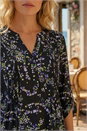 Lime Abstract Print Pintuck Stretch Top, Image 4 of 4