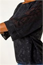 Black Zig Zag Burnout Overlay Tunic Top, Image 5 of 5