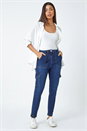Indigo Cotton Blend Cargo Stretch Jegging, Image 2 of 5