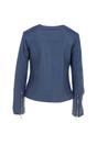Blue 'Francesca' Collarless Real Leather Fashion Jacket, Image 4 of 5