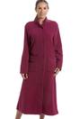 Burgundy Camille Lingerie Burgundy Soft Fleece Floral Button Up Housecoat, Image 1 of 5