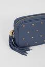 Navy Blue Star Studded Italian Leather Crossbody Bag, Image 2 of 3