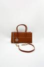 Brown Faux Leather Luxe Quilted Crossbody Bag, Image 3 of 5