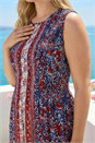 Red Curve Paisley Print Midi Dress, Image 4 of 4