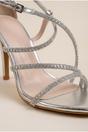 Silver Zinnia Rhinestone Embellished Strappy Sandals, Image 1 of 3