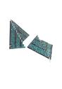 Blue Asymmetrical Triangle Blue Crystal Earrings, Image 3 of 5
