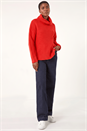 Red Textured Cowl Neck Jumper, Image 2 of 7