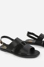 Black 'Violet' Flat Sandals With Multi Strap, Image 4 of 5