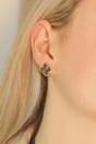 Black Large Black Clover Rose Gold Plated Stud Earrings, Image 3 of 3