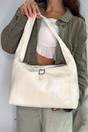 Beige Classic Sleek Shoulder Bag, Image 4 of 4