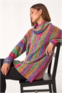 Multi  Boucle Stripe Cowl Neck Jumper, Image 1 of 5