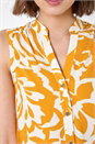 Mango Floral Print Sleeveless V-Neck Button Blouse, Image 5 of 5