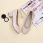 Natural AJVANI Natural Mid Block Heel Comfort Ankle Strap Court Shoes, Image 4 of 6