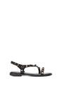 Black XY LONDON Black Flat Slingback Sandals With Studded Pearls, Image 1 of 6
