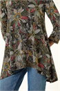 Green Floral Puff Print Stretch Shirt, Image 5 of 5