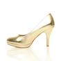Gold AJVANI Gold High Heel Court Shoes, Image 3 of 6
