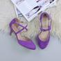 Purple AJVANI Purple Mid Heel Crossed Straps Court Shoes, Image 4 of 6