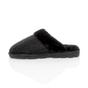Black AJVANI Black Faux Fur Lined Slip On Memory Foam Mules Slippers, Image 2 of 5