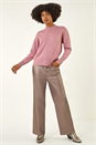 Pink Sparkly High Neck Knit Jumper, Image 2 of 5