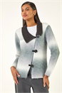 Black Ombre Buttoned Knit Cardigan, Image 1 of 5