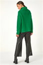 Green Textured Cowl Neck Jumper, Image 3 of 5