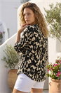 Natural  Abstract Ikat Print Shirt, Image 3 of 4