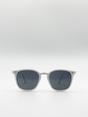 White Classic Preppy Square Sunglasses With Key Hole Nosebridge, Image 1 of 4