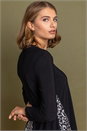 Black Glitter Animal Print Dipped Hem Top, Image 4 of 4