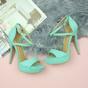 Mint AJVANI Mint High Heel Crossed Straps Platform Sandals, Image 4 of 6