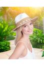 Beige Costello - Shell Embellished Straw Fedora, Image 1 of 1