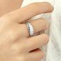 Silver Croissant Ring In Sterling Silver Gold Vermeil, Image 2 of 2