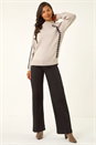Beige Blanket Stitch Knit Jumper, Image 2 of 5